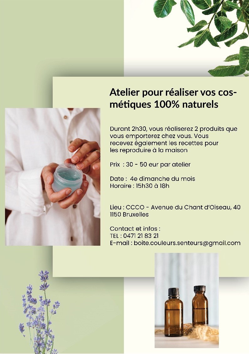 Cosmétiques naturels (ateliers DIY)