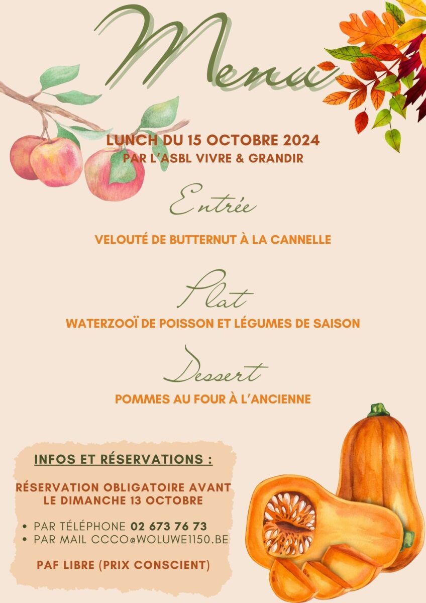 Menu repas octobre