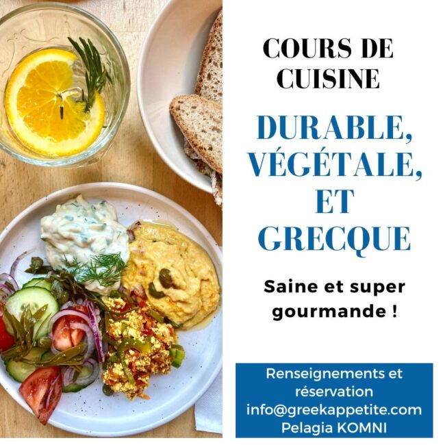 affiche-cours-de cuisine-durable-végétale-grecque