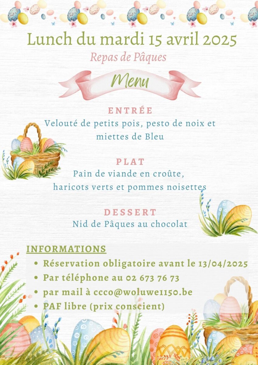 Menu Lunch Pâques 15.04
