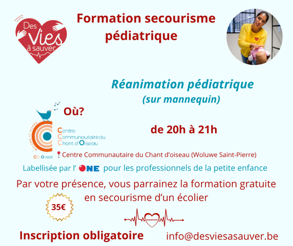 Secourisme – réanimation pédiatrique (Des vies à sauver asbl)